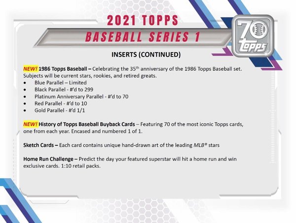 Topps MLB 2021 Series 1 Jumbo Box