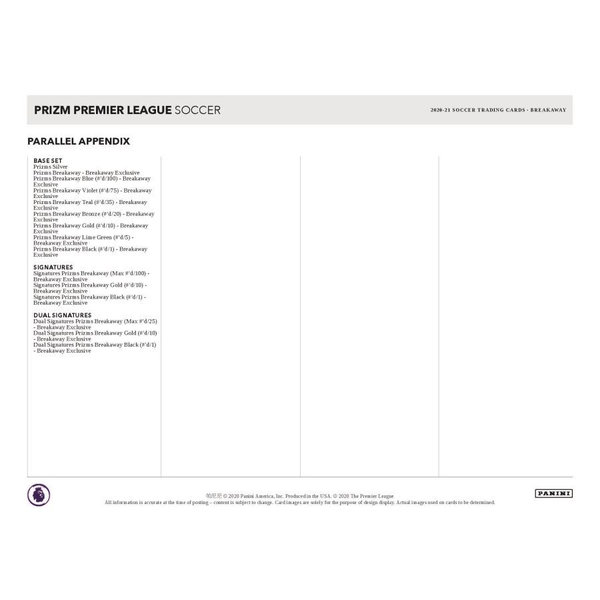 Panini Prizm EPL 2020/21 Breakaway Box