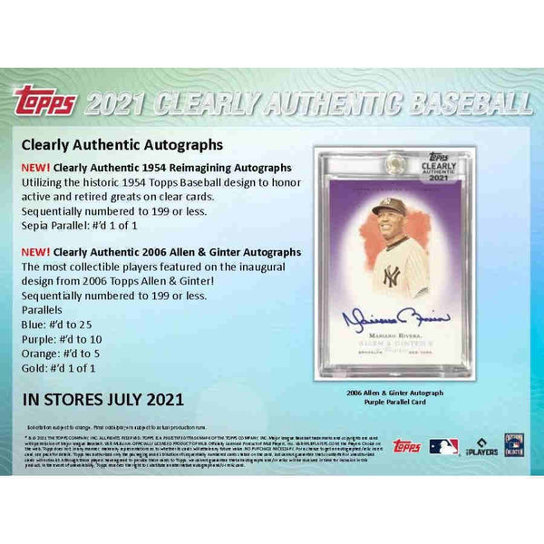 Topps Clearly Authentic MLB 2021 Hobby Box