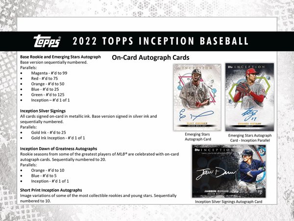 Topps Inception MLB 2022 Hobby Box